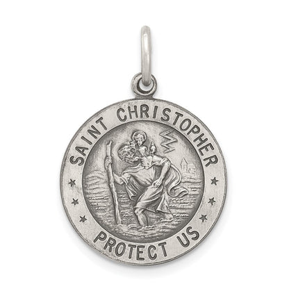 Sterlingsilber Antikisiert St. Christopher Football Medaille