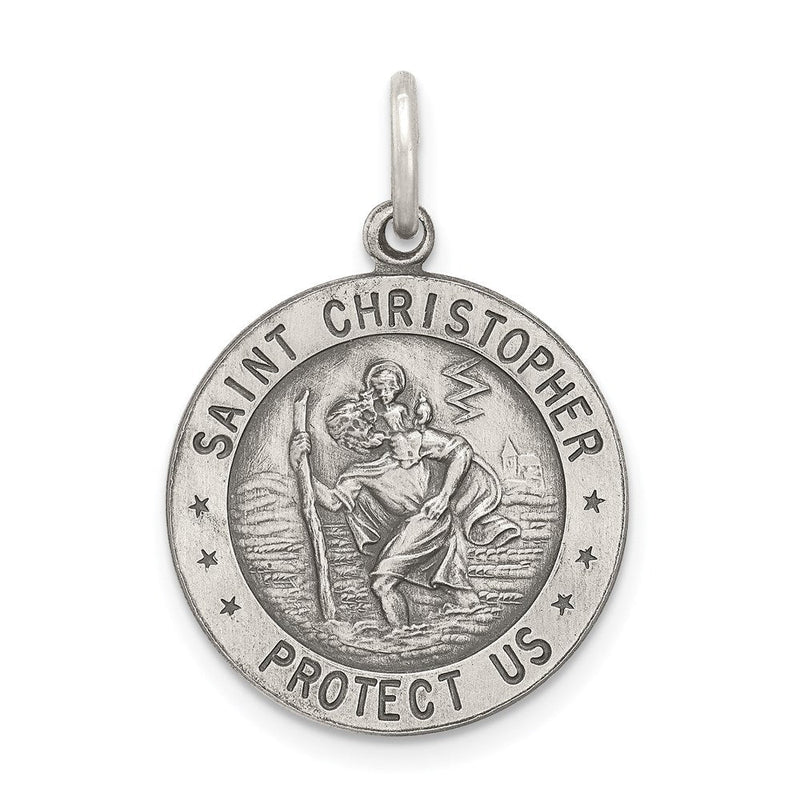 Sterlingsilber Antikisiert St. Christopher Football Medaille