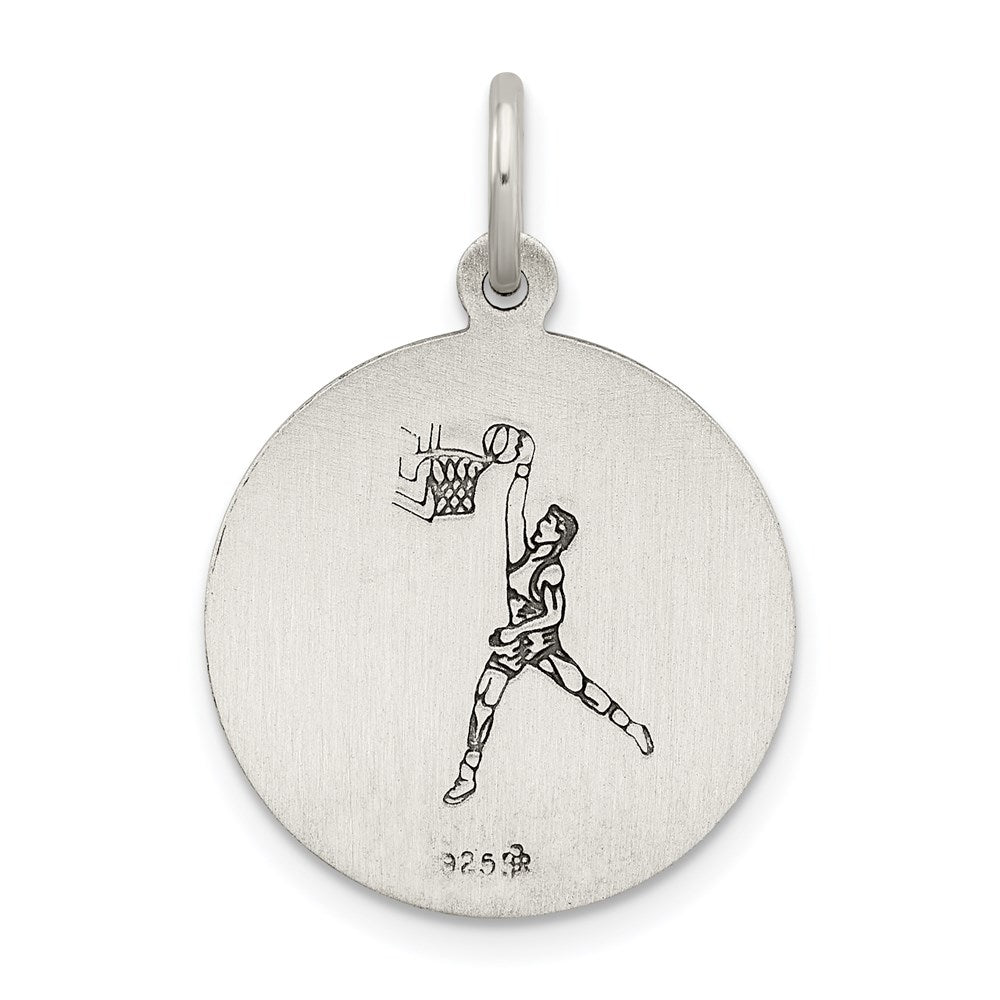 Sterlingsilber Antikisiert St. Christopher Basketball Medaille
