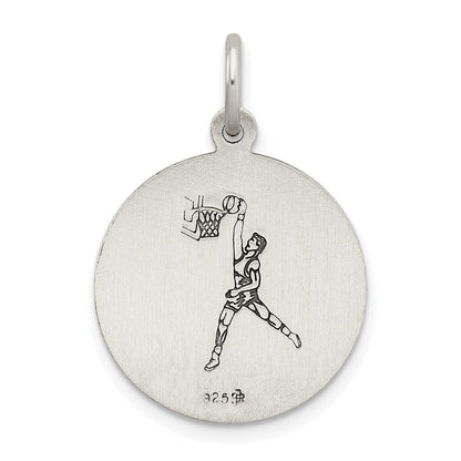 Sterlingsilber Antikisiert St. Christopher Basketball Medaille