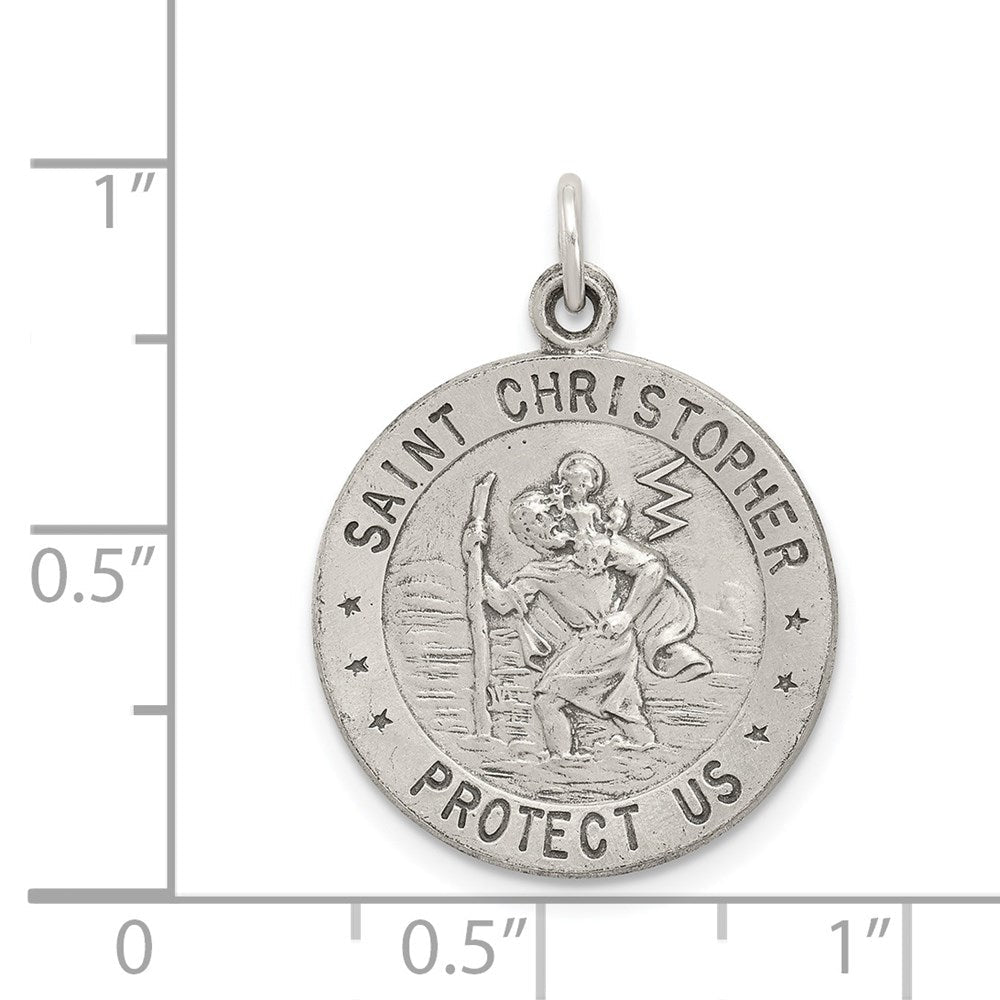 Sterlingsilber Antikisiert St. Christopher Basketball Medaille