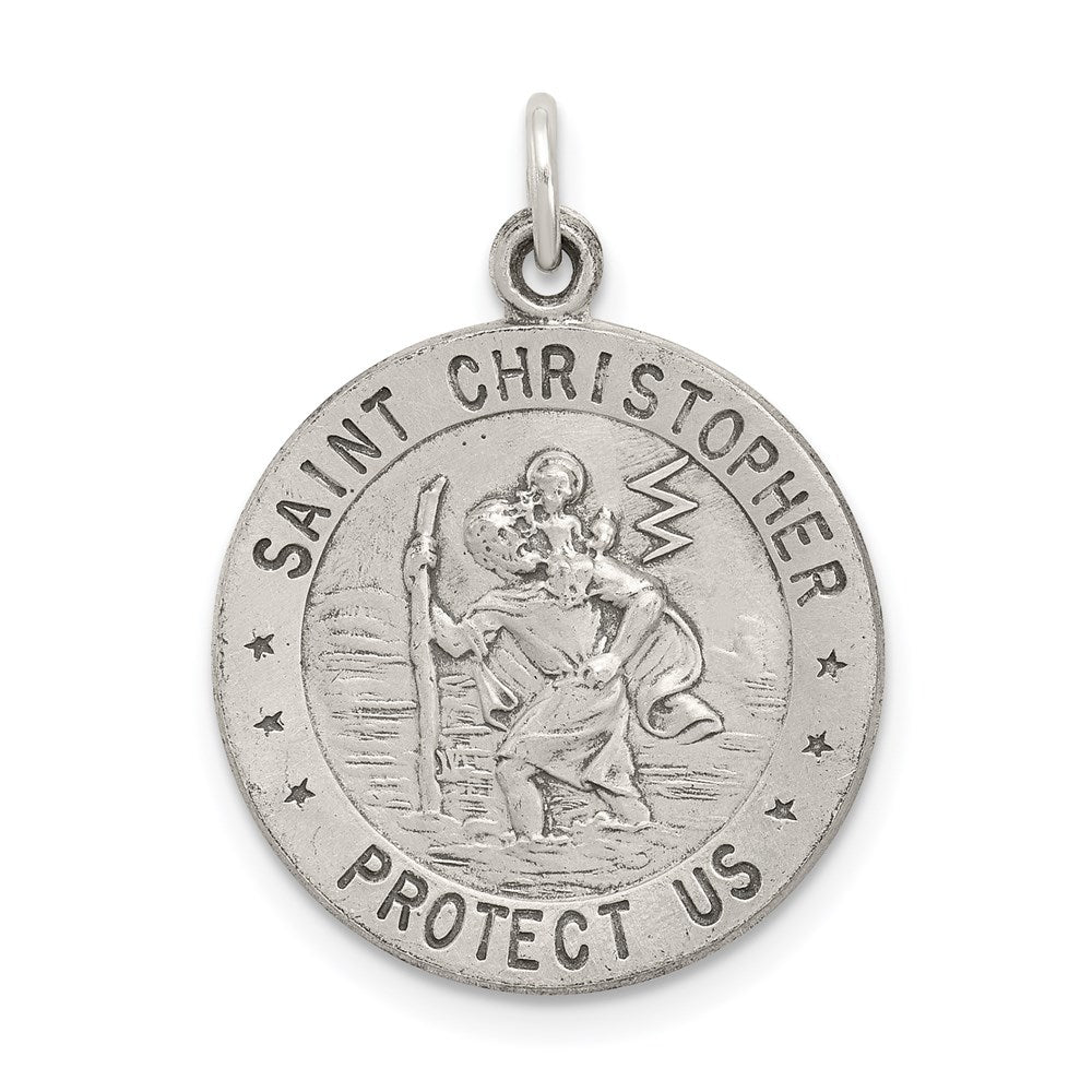 Sterlingsilber Antikisiert St. Christopher Basketball Medaille