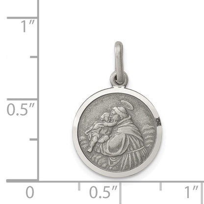 Sterlingsilber Antikisiert Saint Anthony Medaille