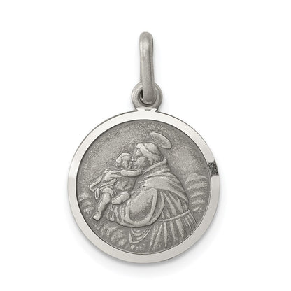 Sterlingsilber Antikisiert Saint Anthony Medaille