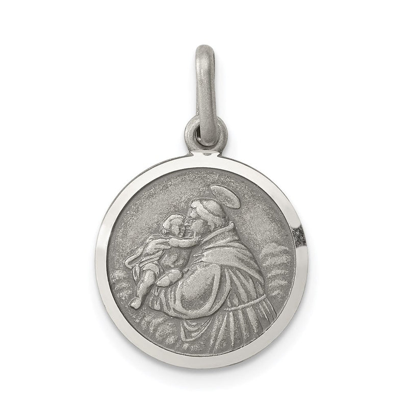 Sterlingsilber Antikisiert Saint Anthony Medaille