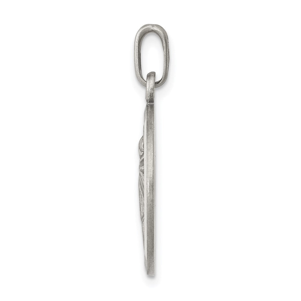 Sterlingsilber Antikisiert Saint Anthony Medaille