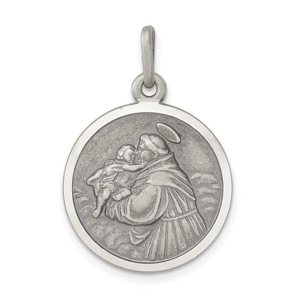 Sterlingsilber Antikisiert Saint Anthony Medaille