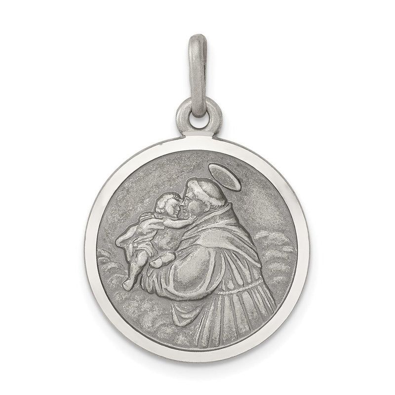 Sterlingsilber Antikisiert Saint Anthony Medaille