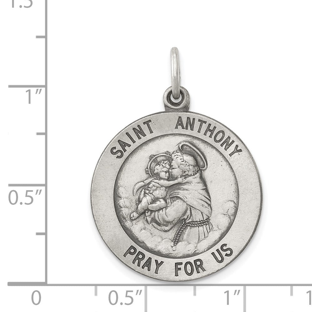 Sterlingsilber Antikisiert Saint Anthony Medaille