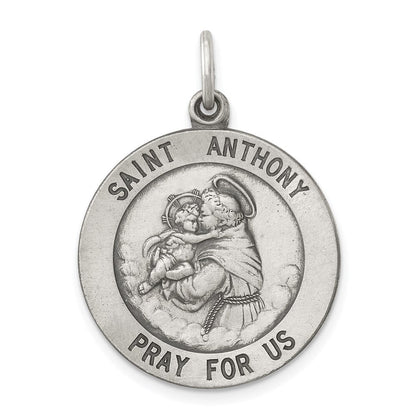 Sterlingsilber Antikisiert Saint Anthony Medaille