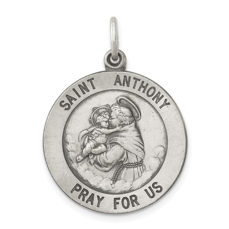 Sterlingsilber Antikisiert Saint Anthony Medaille