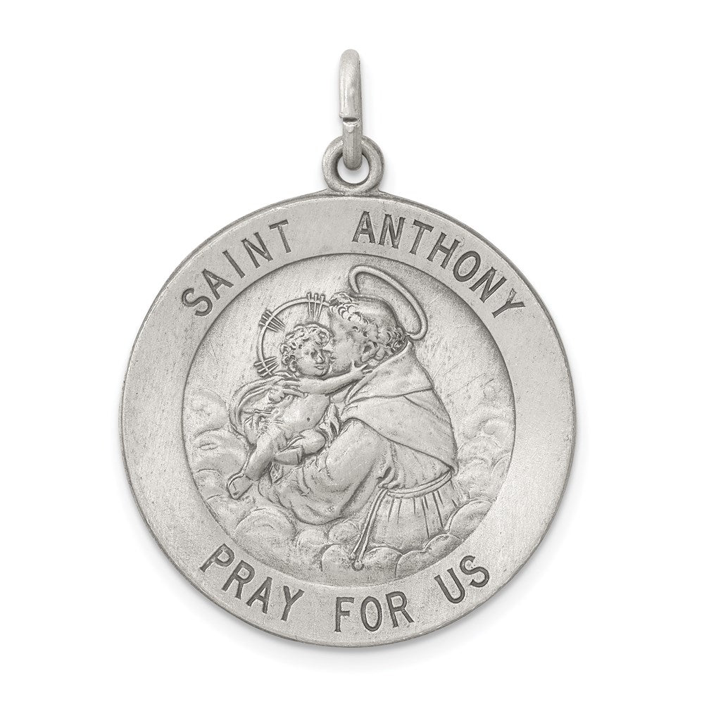 Sterlingsilber Antikisiert Saint Anthony Medaille