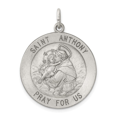 Sterlingsilber Antikisiert Saint Anthony Medaille