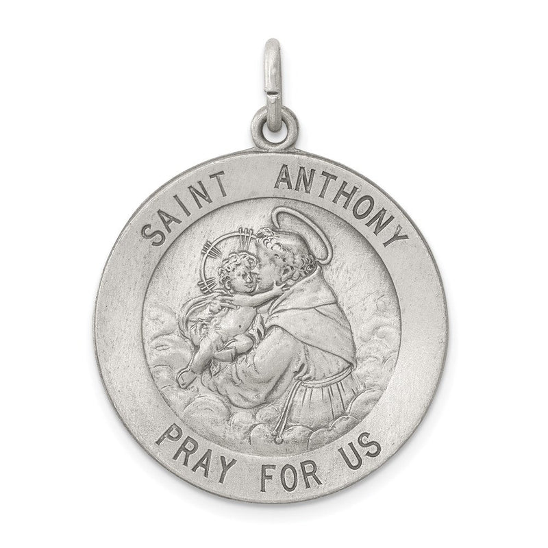Sterlingsilber Antikisiert Saint Anthony Medaille