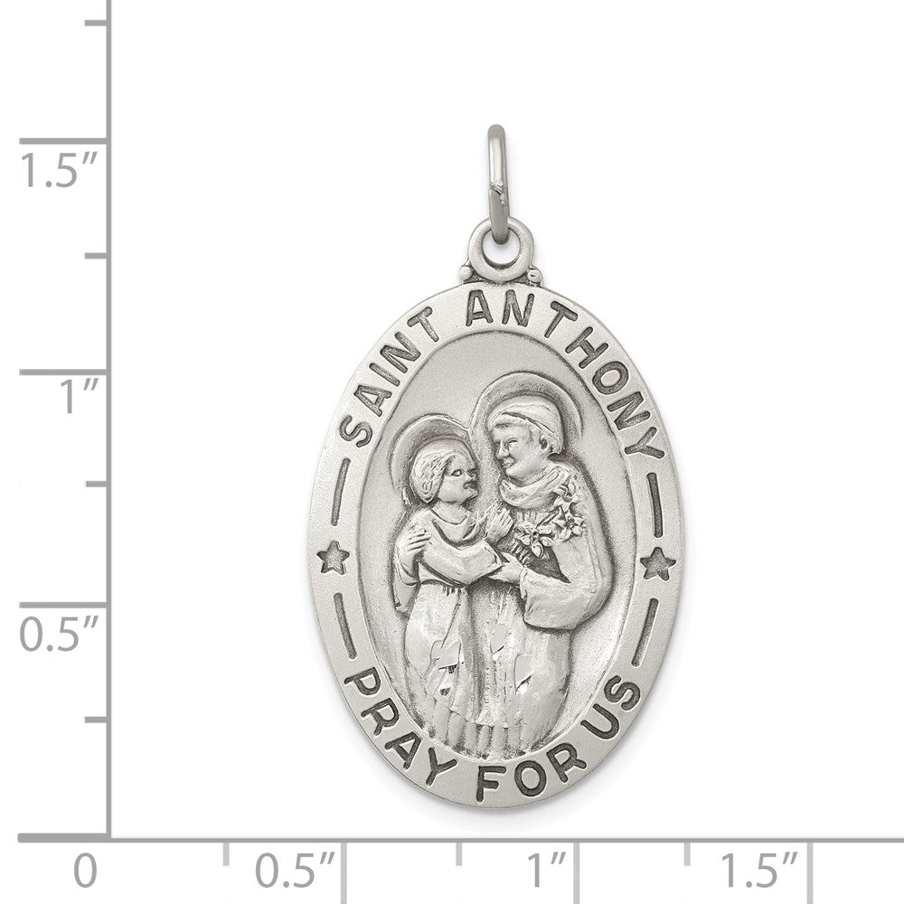 Sterlingsilber Antikisiert Saint Anthony Medaille