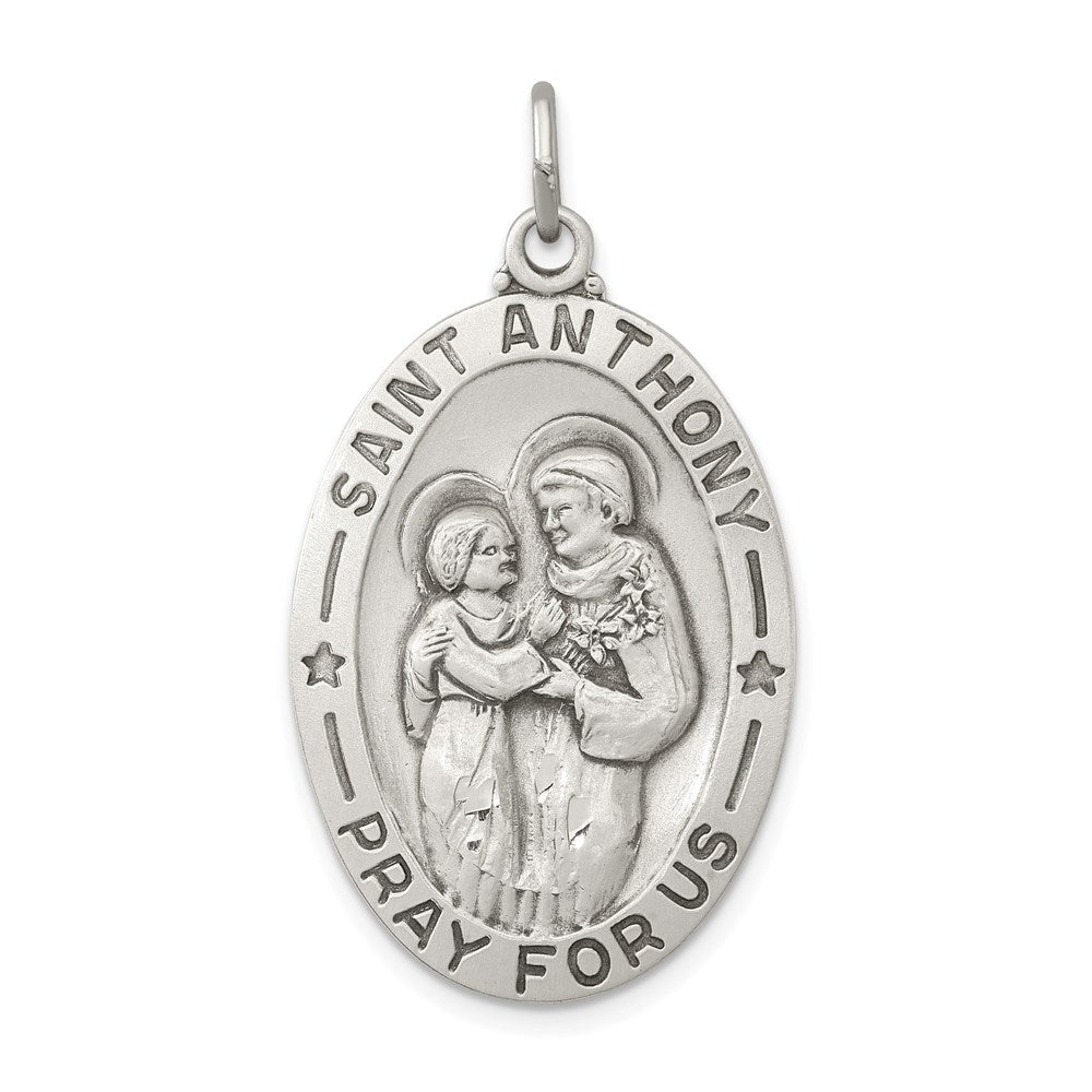 Sterlingsilber Antikisiert Saint Anthony Medaille