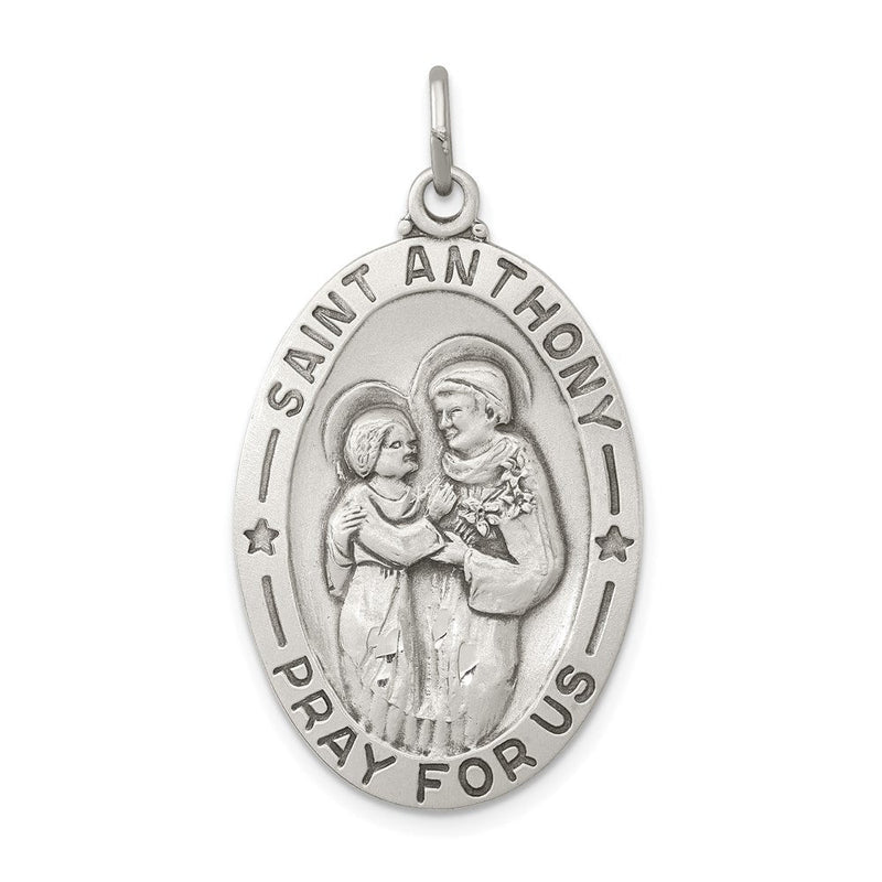 Sterlingsilber Antikisiert Saint Anthony Medaille