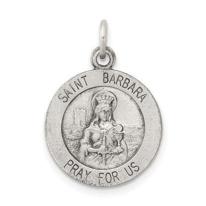 Sterlingsilber Antikisiert Saint Barbara Medaille