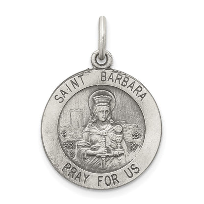 Sterlingsilber Antikisiert St. Barbara Medaille