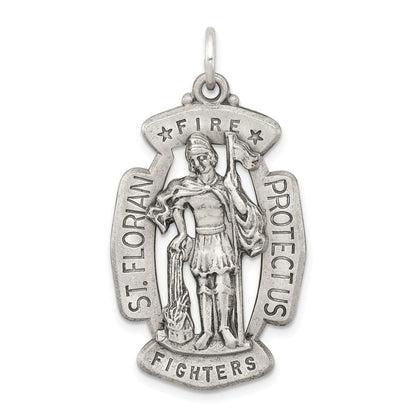 Sterlingsilber Antikisiert Saint Florian Medaille