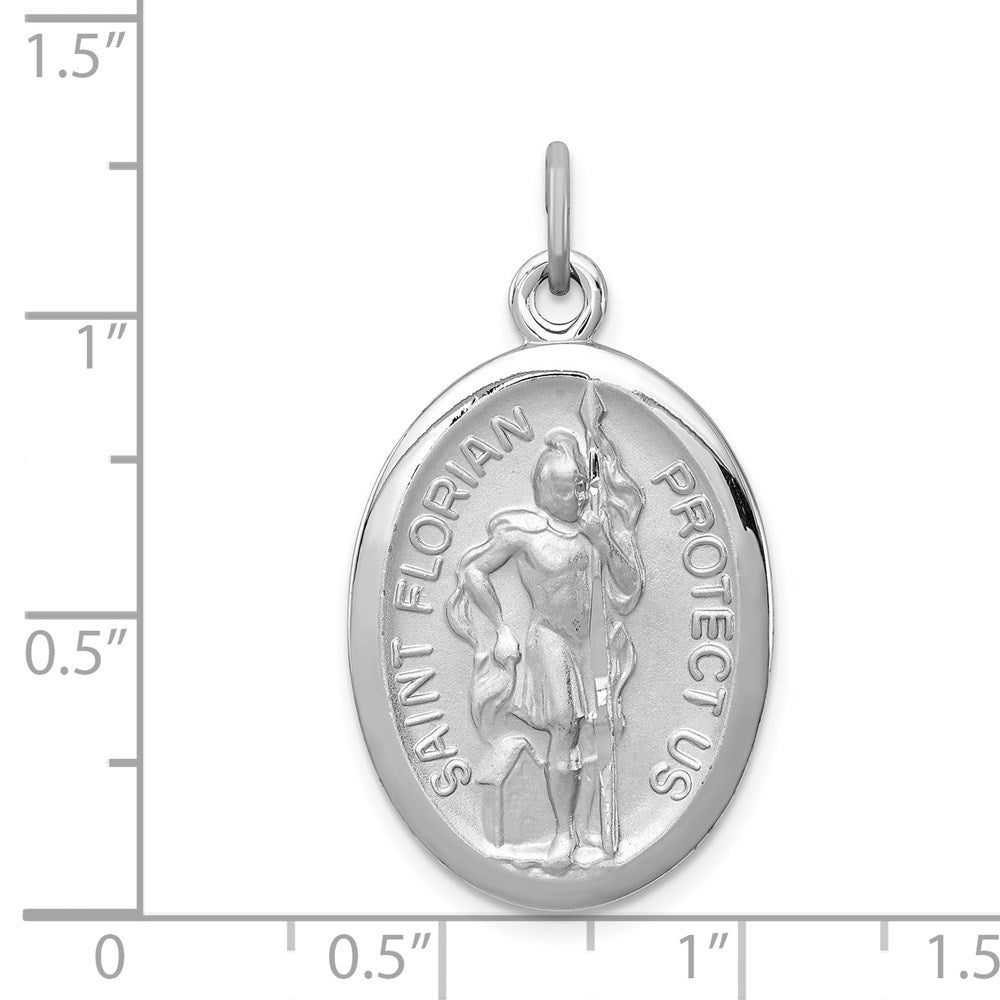 Sterlingsilber Rhodiniert Saint Florian Medaille