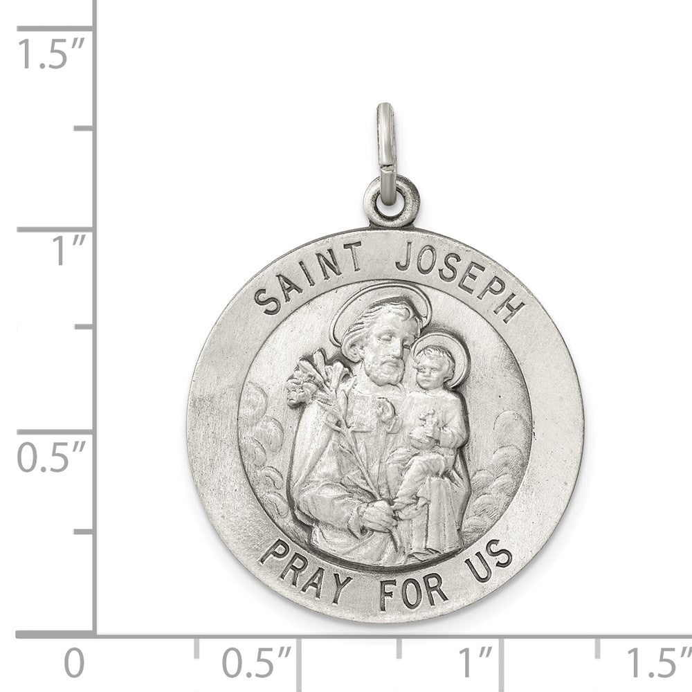 Sterlingsilber Antikisiert Saint Joseph Medaille