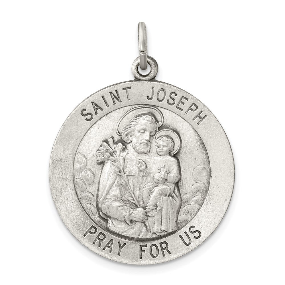 Sterlingsilber Antikisiert Saint Joseph Medaille