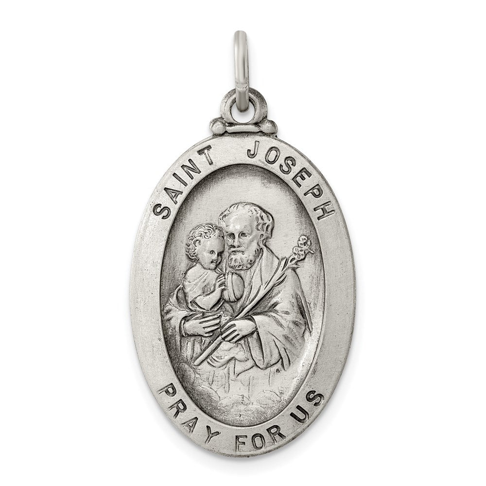 Sterlingsilber Antikisiert Saint Joseph Medaille