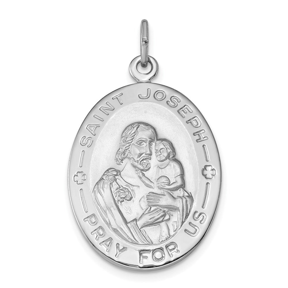Sterlingsilber Rhodiniert St. Joseph Medaille
