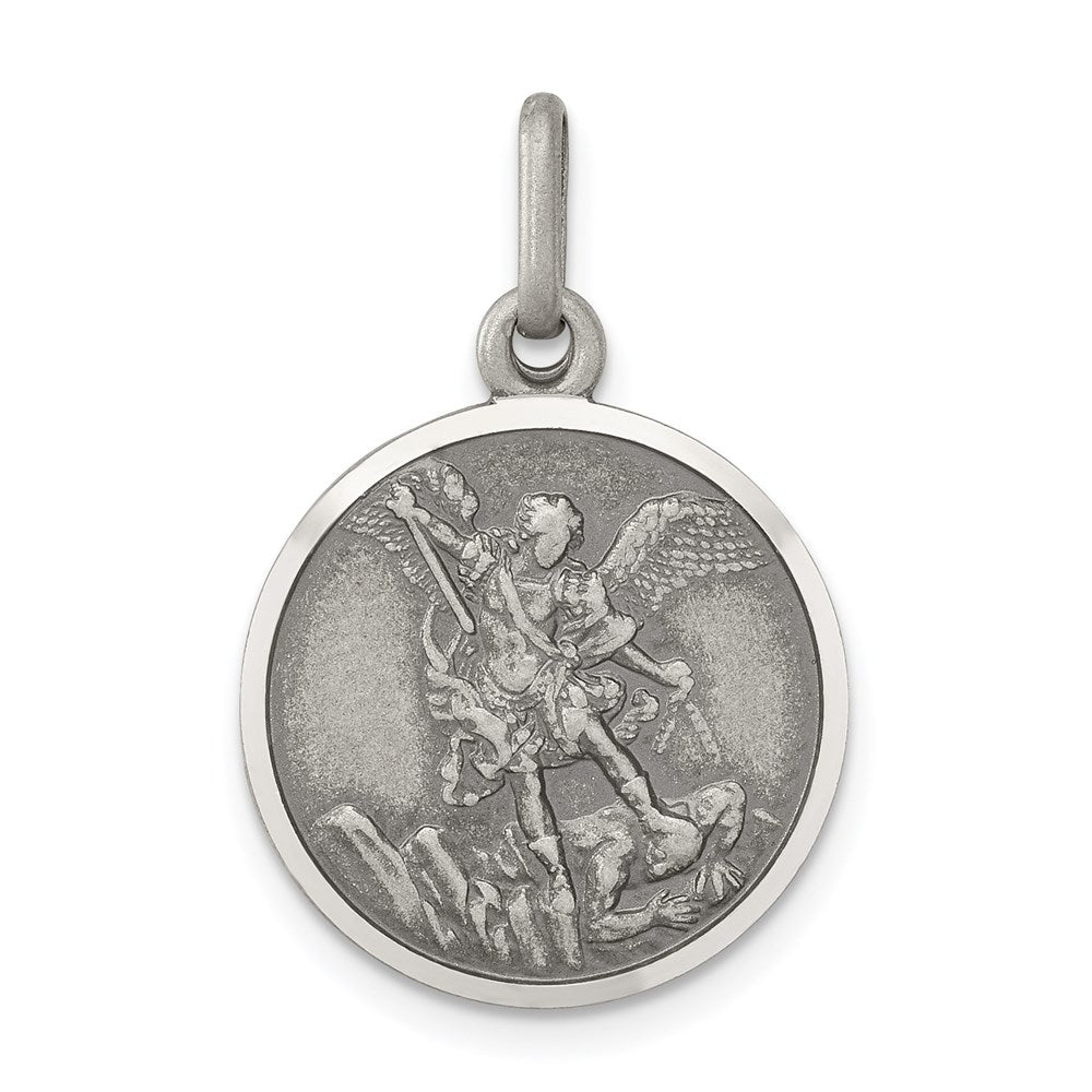 Sterlingsilber Antikisiert Saint Michael Medaille