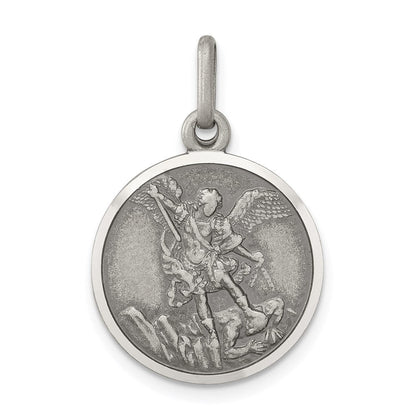 Sterlingsilber Antikisiert Saint Michael Medaille