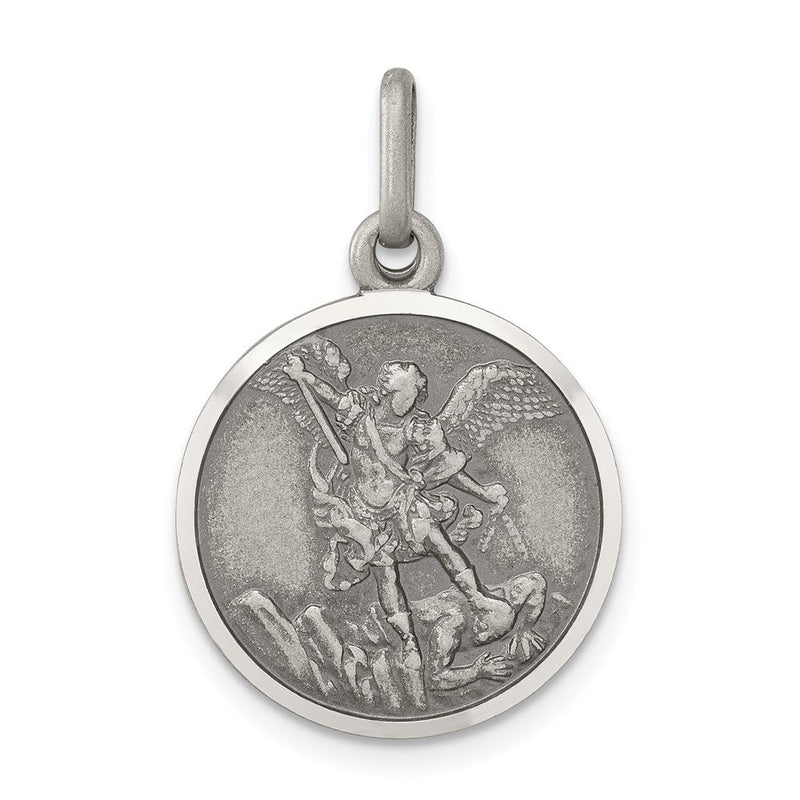 Sterlingsilber Antikisiert Saint Michael Medaille
