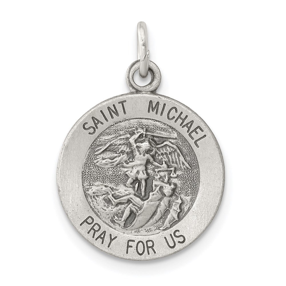 Sterlingsilber Antikisiert Saint Michael Medaille