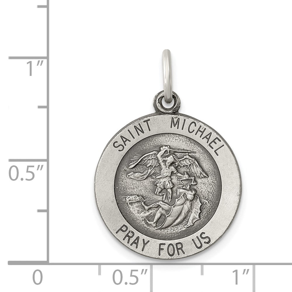 Sterlingsilber Antikisiert Saint Michael Medaille