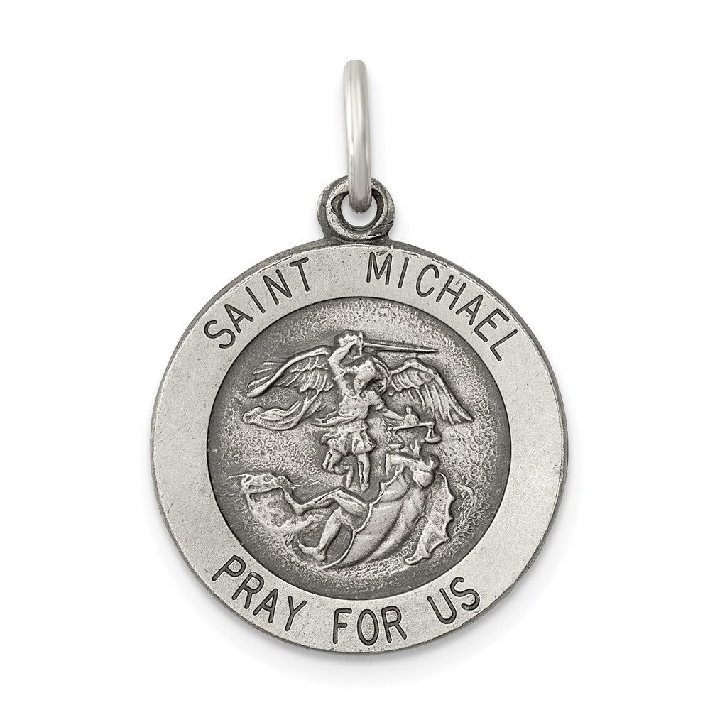 Sterlingsilber Antikisiert Saint Michael Medaille