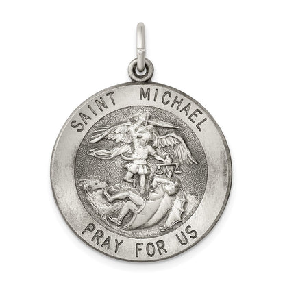 Sterlingsilber Antikisiert Saint Michael Medaille