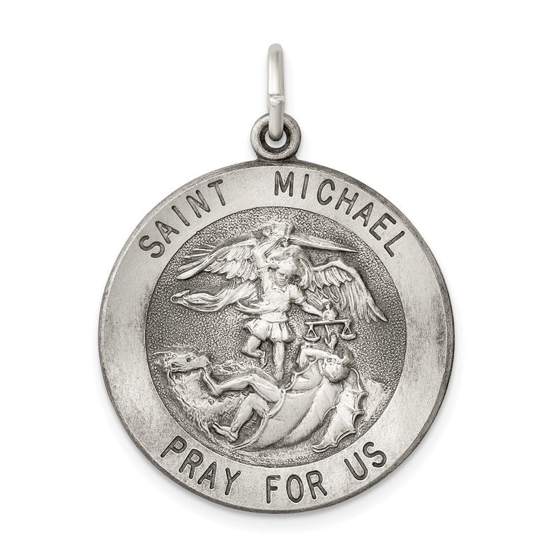 Sterlingsilber Antikisiert Saint Michael Medaille