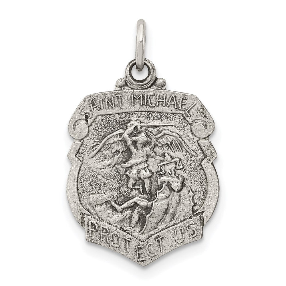 Sterlingsilber Antikisiert St. Michael Abzeichen Medaille