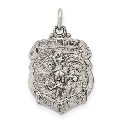 Sterlingsilber Antikisiert St. Michael Abzeichen Medaille