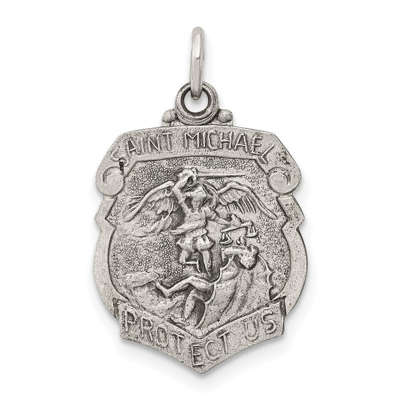Sterlingsilber Antikisiert St. Michael Abzeichen Medaille
