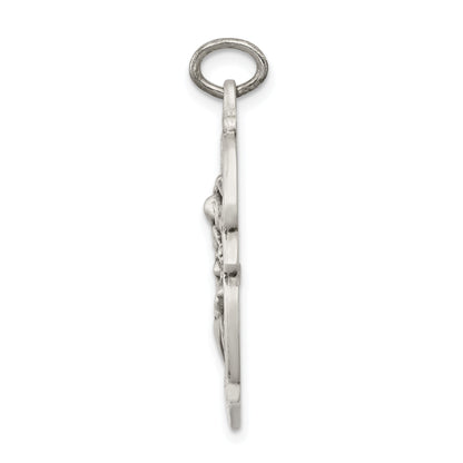 Sterlingsilber Antikisiert Diamantiert St. Michael Abzeichen Medaille