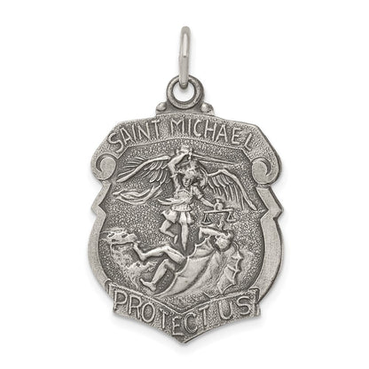 Sterlingsilber Antikisiert St. Michael Abzeichen Medaille