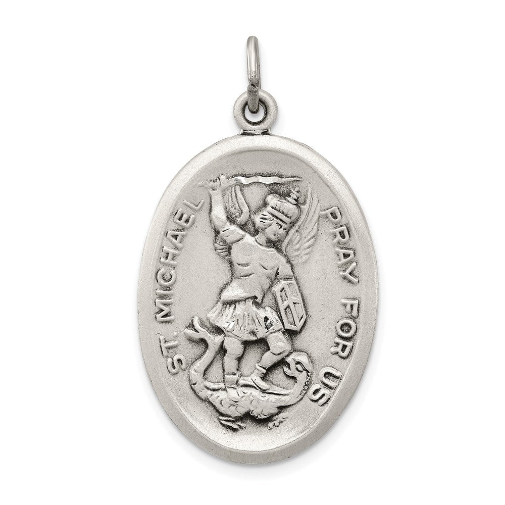 Sterlingsilber Antikisiert Wendbar St. Michael Medaille