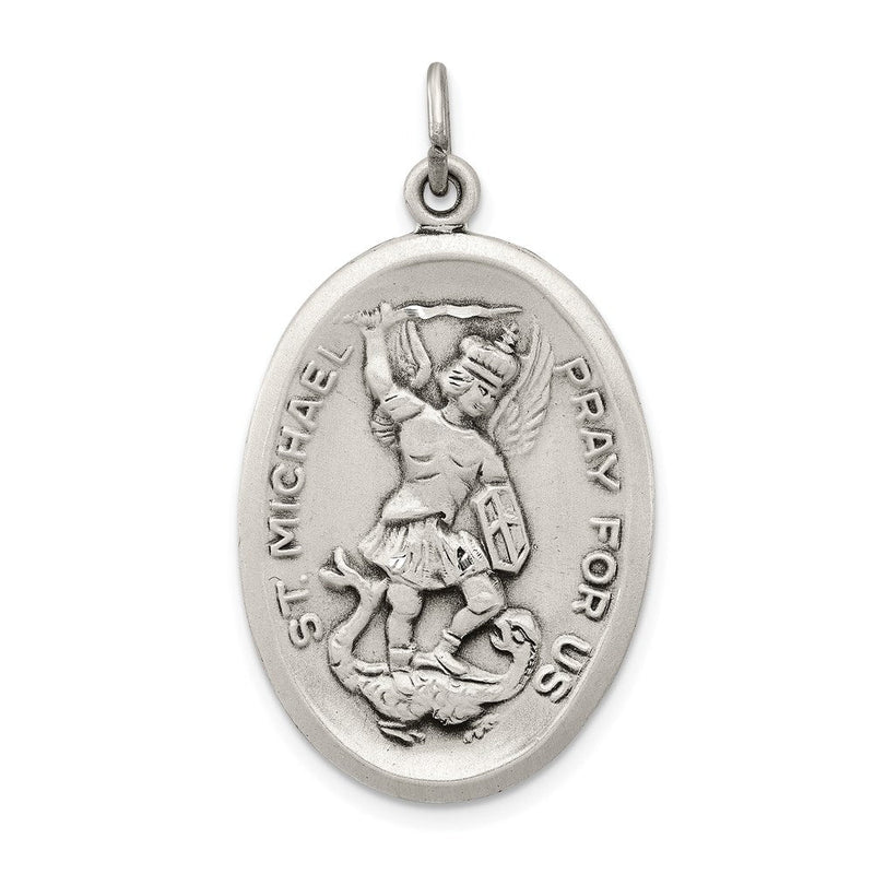 Sterlingsilber Antikisiert Wendbar St. Michael Medaille