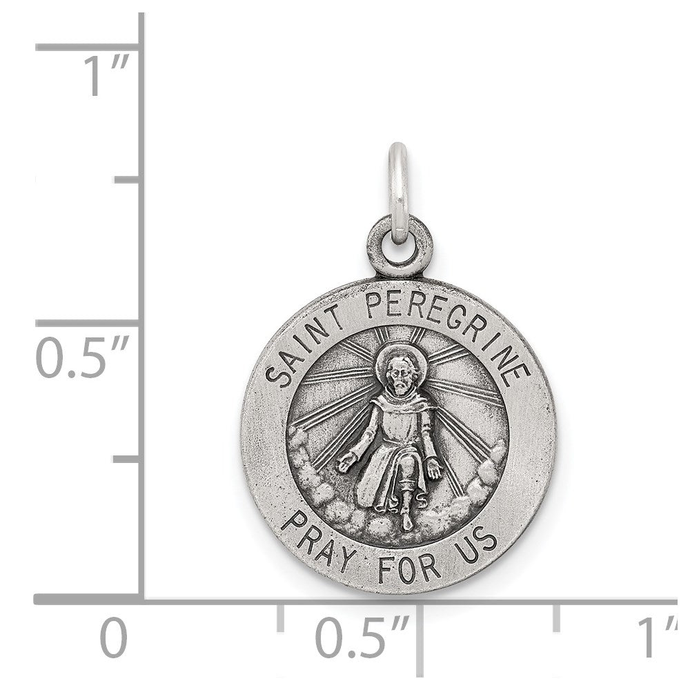 Sterlingsilber Antikisiert St. Peregrine Medaille