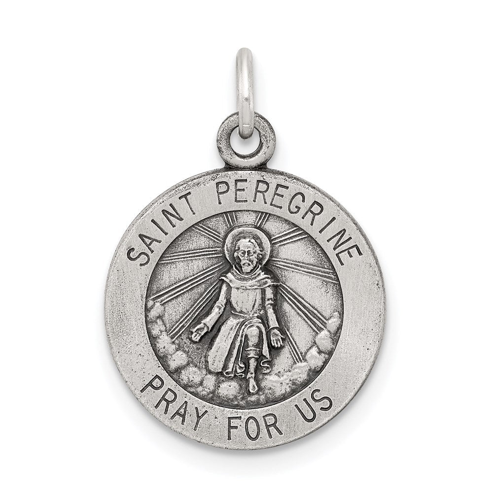 Sterlingsilber Antikisiert St. Peregrine Medaille