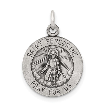 Sterlingsilber Antikisiert St. Peregrine Medaille