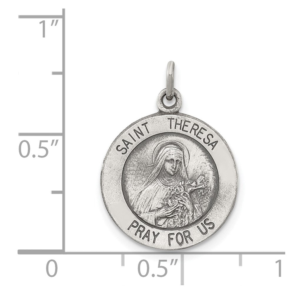 Sterlingsilber Antikisiert St. Theresa Medaille