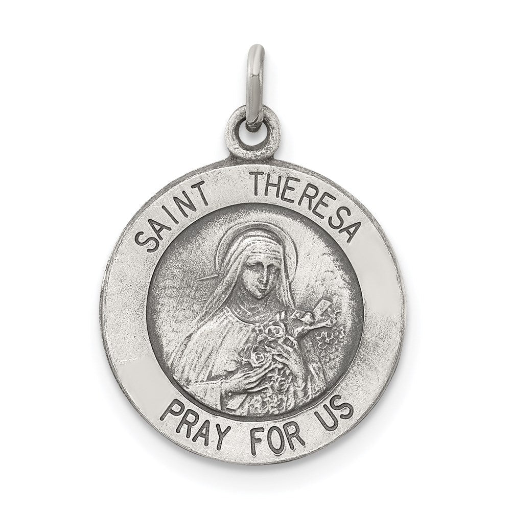 Sterlingsilber Antikisiert St. Theresa Medaille