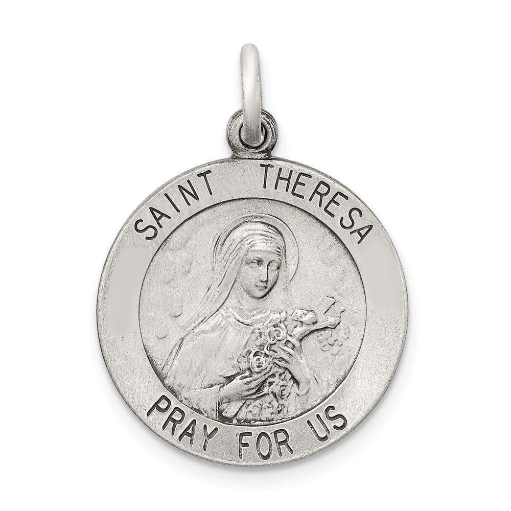 Sterlingsilber Antikisiert St. Theresa Medaille